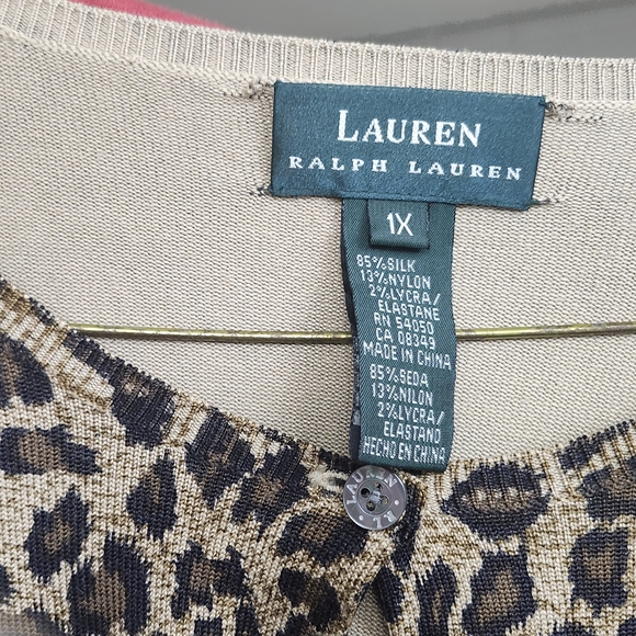Ralph Lauren Women's Leopard Print Cardigan - Brown - Picture 1 of 6